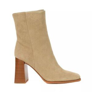 SAM EDELMAN Ivette Square Toe Ankle Boots in Sesame Suede Size 9